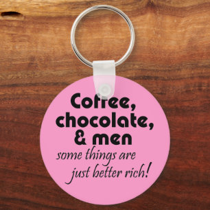 Coffee chocolate & men hilarious joke small gifts key ring