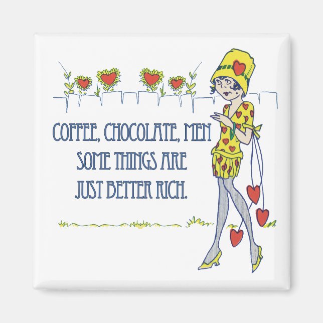 Coffee, chocolate, men magnet (Front)