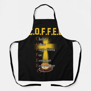 Coffee Christ Offers Forgiveness For Everyone Ever Apron