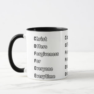 COFFEE Christ Offers Forgiveness Two-Tone Mug