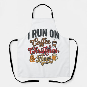 Coffee Christmas Beer Holiday Drinking Design Apron