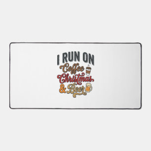 Coffee Christmas Beer Holiday Drinking Design Desk Mat