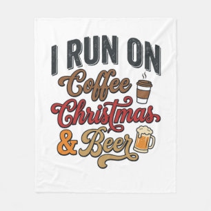 Coffee Christmas Beer Holiday Drinking Design Fleece Blanket