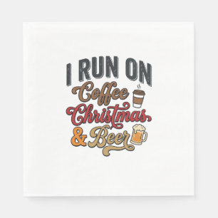 Coffee Christmas Beer Holiday Drinking Design Napkin