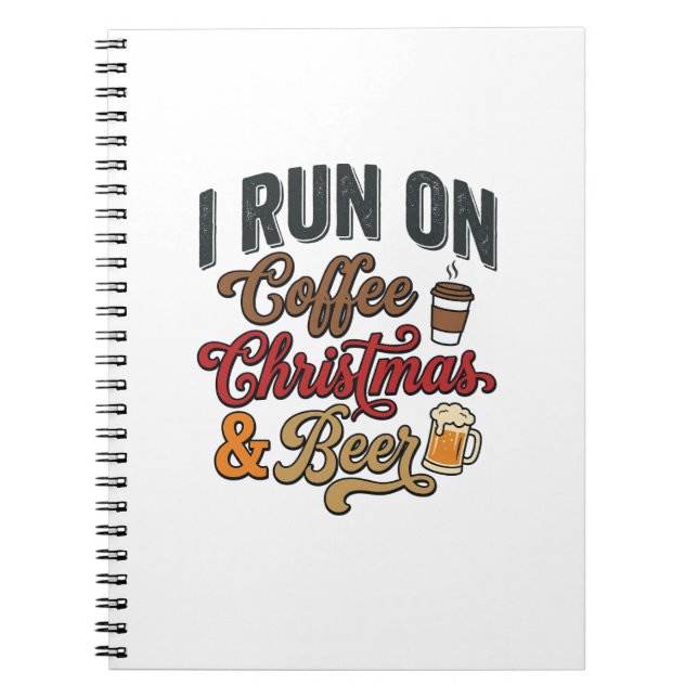 Coffee Christmas Beer Holiday Drinking Design Notebook (Front)