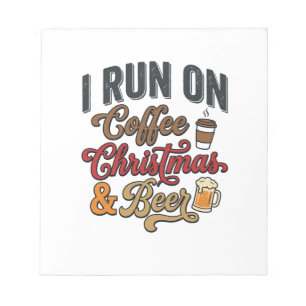 Coffee Christmas Beer Holiday Drinking Design Notepad
