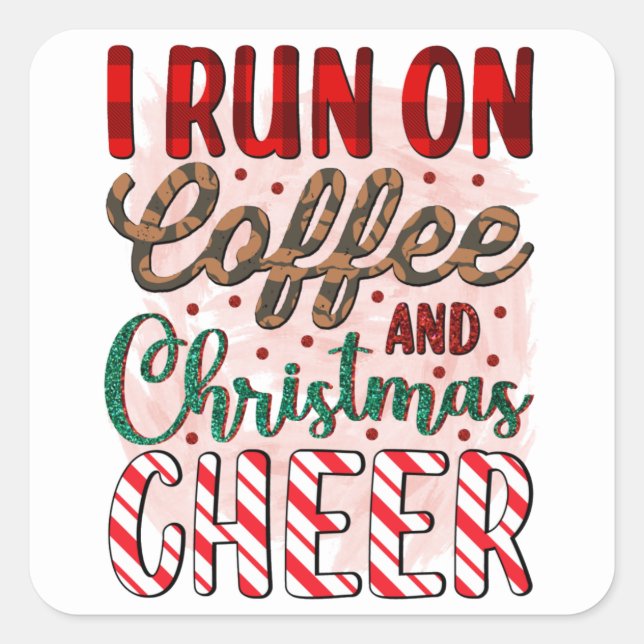 Coffee & Christmas Cafe business Bulk Square Sticker (Front)