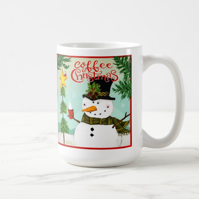  Coffee Christmas Cute Whimsical Snowman Mug (Right)