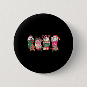 Coffee Christmas Gingerbread Pink Women Latte Cosy 6 Cm Round Badge