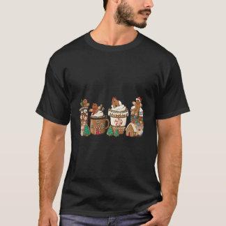 Coffee Christmas Gingerbread Pink Women Latte Cosy T-Shirt