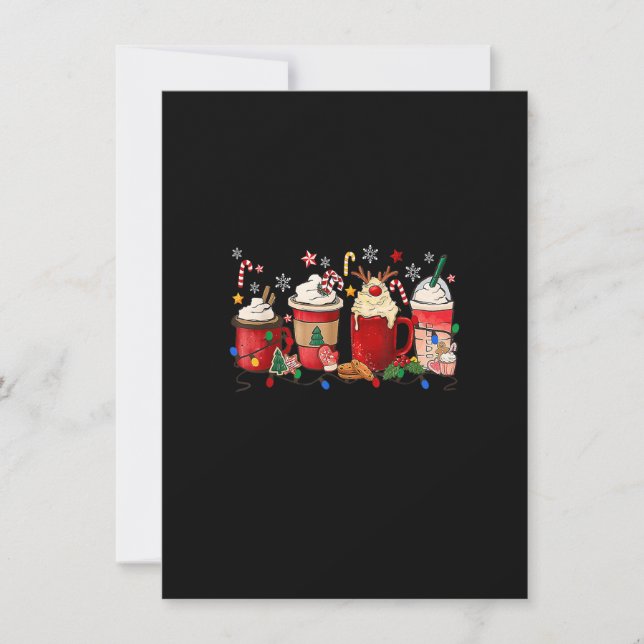 Coffee Christmas Lights Winter Cosy Funny Xmas Cof Invitation (Front)