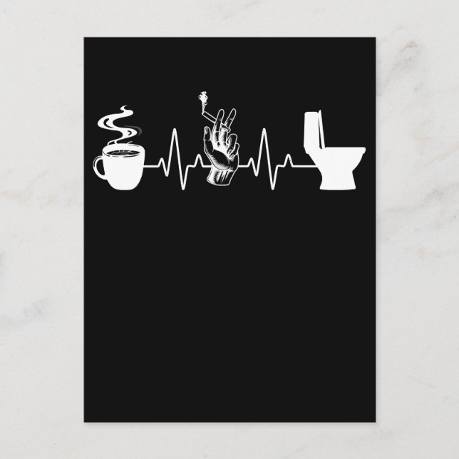 Coffee Cigarette Toilet Humour Smoker Postcard (Front)