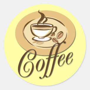 COFFEE CLASSIC ROUND STICKER