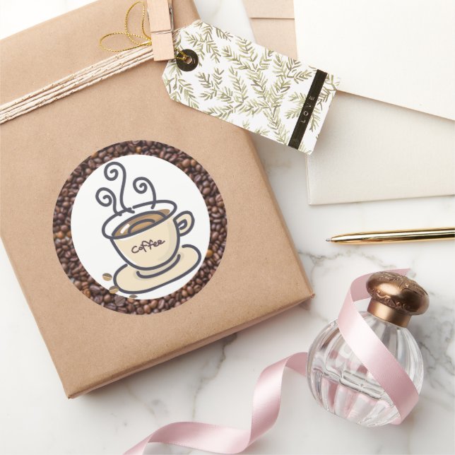 Coffee  classic round sticker (Gifting)