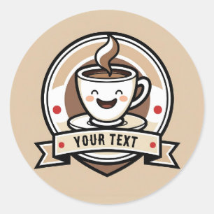Coffee Club – Adorable Coffee Lover custom Classic Round Sticker