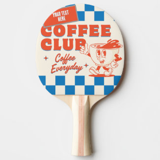 Coffee Club Custom text Retro Diner Ping Pong Paddle