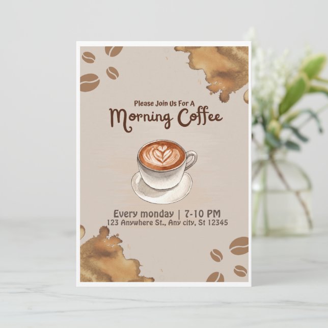 Coffee Club Morning Mingle Invitation (Standing Front)