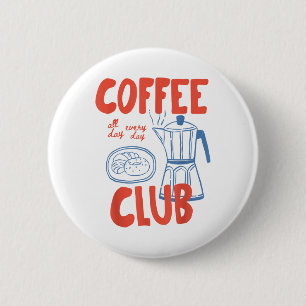 Coffee Club Retro Coffee Graphic For Coffee Lover 6 Cm Round Badge