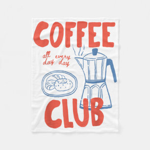 Coffee Club Retro Coffee Graphic For Coffee Lover Fleece Blanket