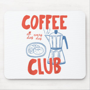 Coffee Club Retro Coffee Graphic For Coffee Lover Mouse Mat