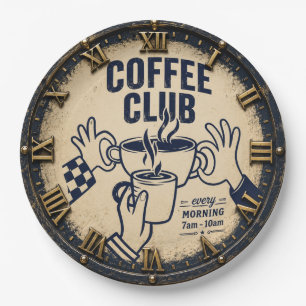 Coffee Club Rustic Coffee Bar Farmhouse Paper Plate