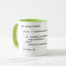 Coffee code mug for software developers