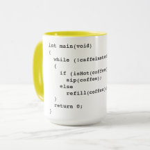 Coffee code mug for software developers