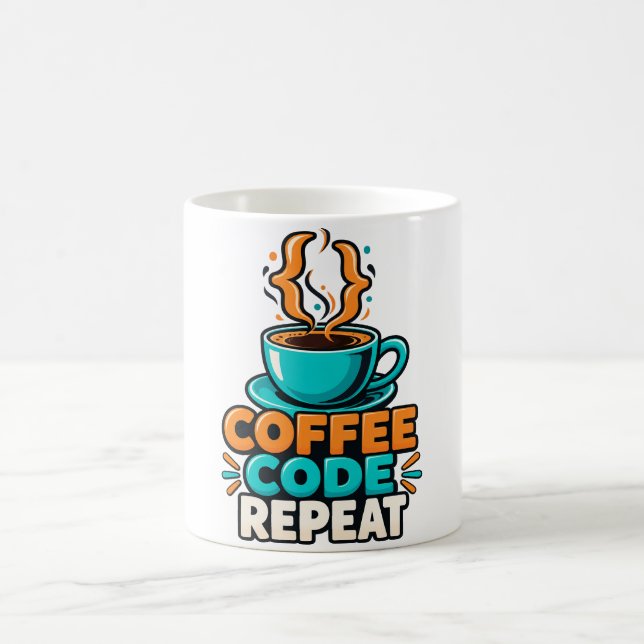 Coffee Code Repeat Programmer Humour Mug (Center)