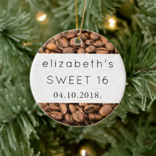 Coffee, Coffee Beans, Arabica Coffee, Sweet 16 Ceramic Tree Decoration