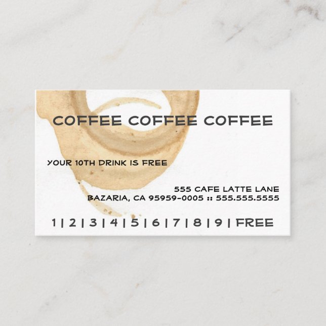 Coffee Coffee Coffee Punch Card (Front)