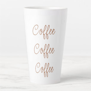 Coffee Coffee Coffee   Simple Stylish Script Latte Mug