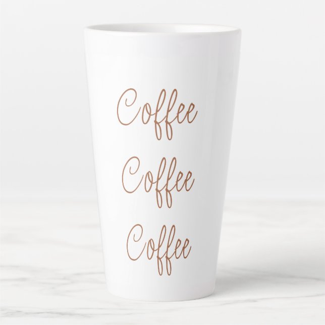 Coffee Coffee Coffee | Simple Stylish Script Latte Mug (Front)