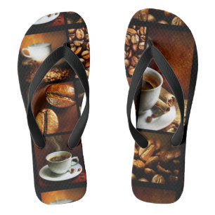 Coffee Collage 2 Flip Flops