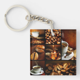 Coffee Collage 2 Key Ring