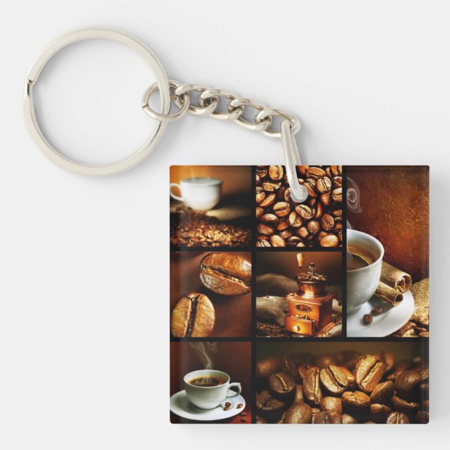 Coffee Collage 2 Key Ring (Front)