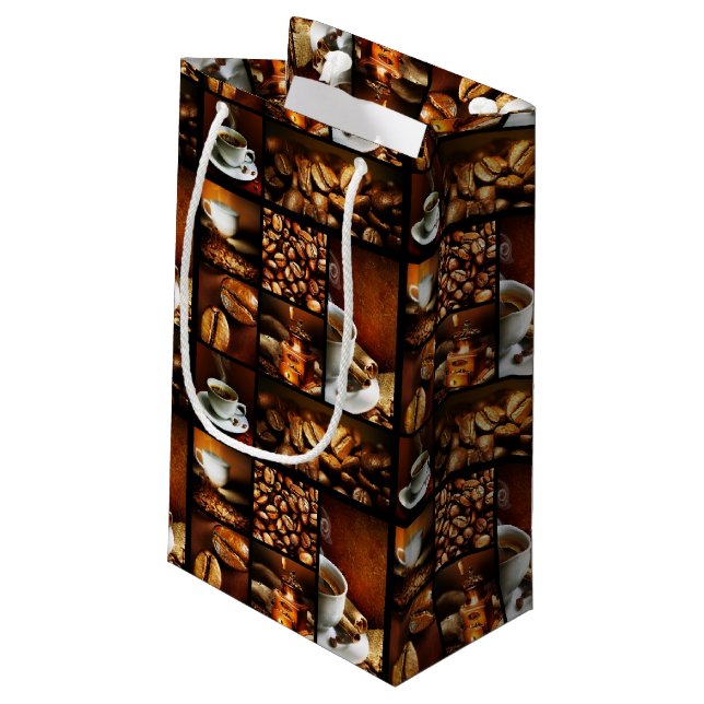 Coffee Collage 2 Small Gift Bag (Back Angled)