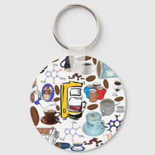 Coffee Collage Key Ring