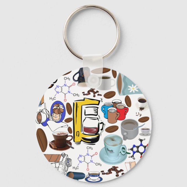 Coffee Collage Key Ring (Front)
