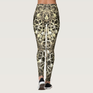 Coffee Colour Bicycles Pattern - Cyclist's Leggings