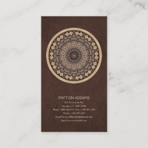 Coffee Colours Abstract Mandala Business Card
