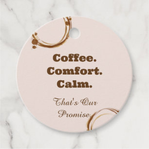 Coffee Comfort Calm Rustic Coffee Gift Tag