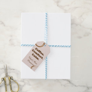 Coffee Comfort Calm Rustic Coffee Gift Tag