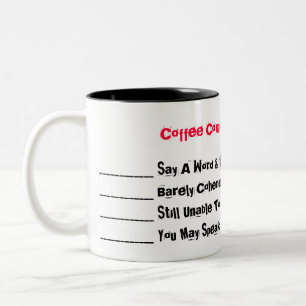 Coffee Communication Levels Two-Tone Coffee Mug