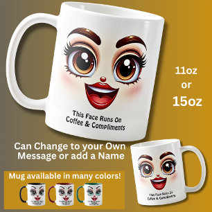 Coffee & Compliments, Fabulous Eyes Funny Face Mug
