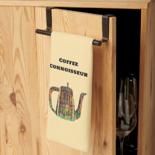Coffee Connoisseur Floral Coffee Pot  Tea Towel
