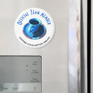 Coffee Consumption Squad Blue Cup and Saucer Magnet