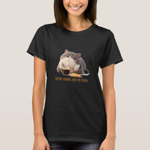 Coffee, Cookie, and Cat-titude Cosy Design T-Shirt