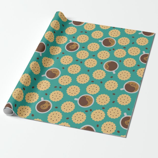 Coffee & Cookies Wrapping Paper (Unrolled)