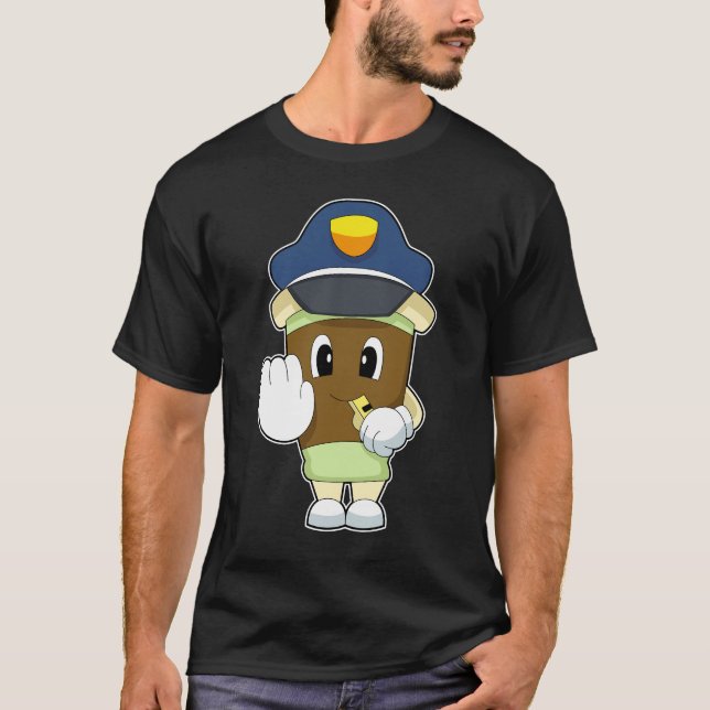 Coffee Cop Whistle Police T-Shirt (Front)