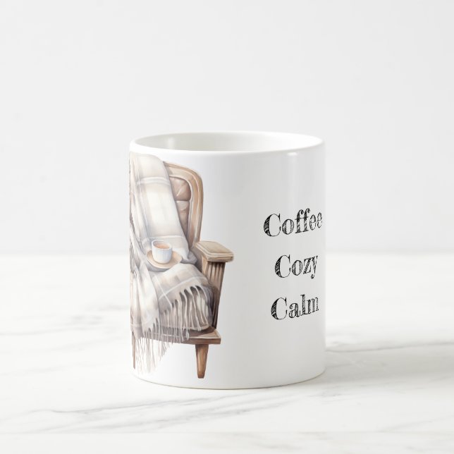 Coffee, Cosy, Calm: Relaxation-Themed Mug (Center)